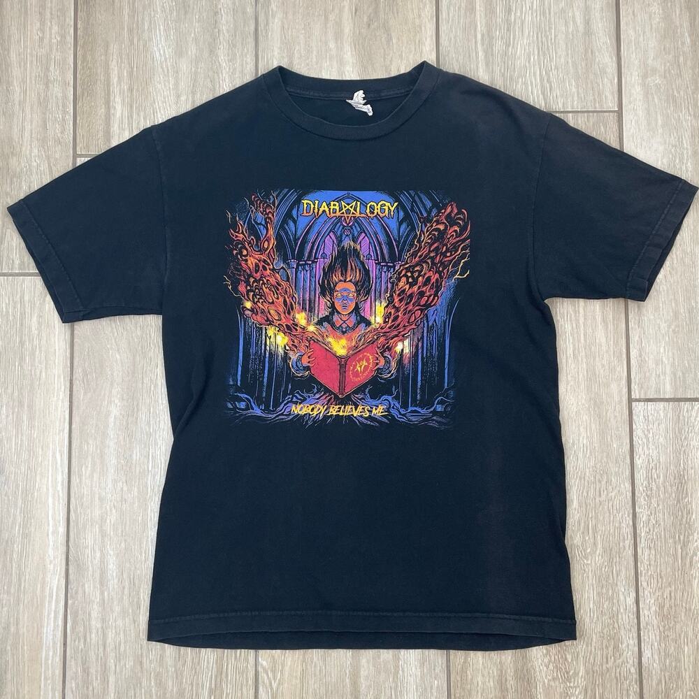 Diabology Band T Shirt Mens M Black Double Sided Graphic Metalcore Tour Tee